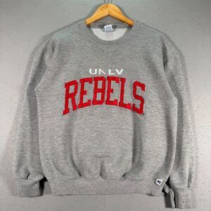 Vintage UNLV‎ Rebels Crewneck Sweatshirt Adult Medium Gray Russell Athletic NCAA
